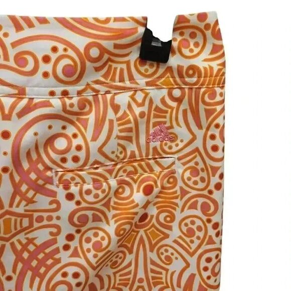 Adidas Women's White & Orange Floral Print Poly/Spandex Clima Cool Skort Athleti - Picture 5 of 11
